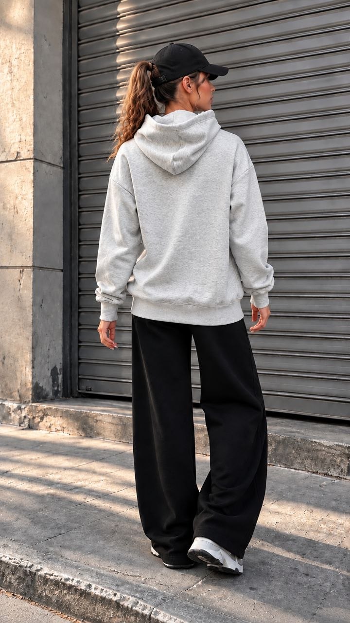 Bayan Üçiplik şardonlu uzun sweatshirt