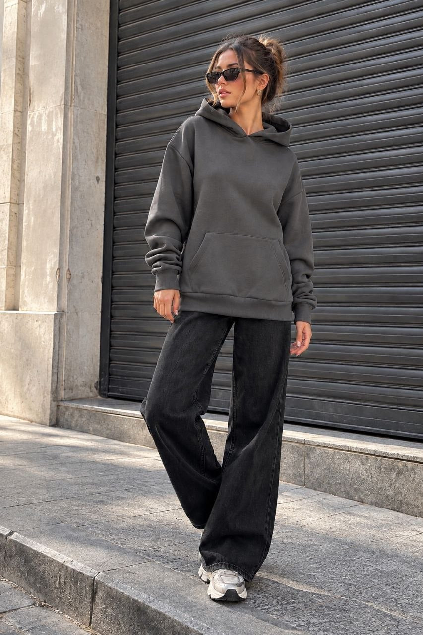Bayan Üçiplik şardonlu uzun sweatshirt