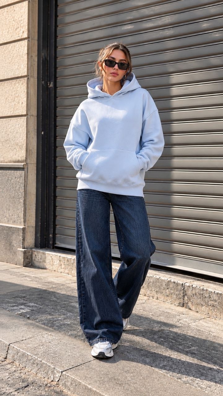 Bayan Üçiplik şardonlu uzun sweatshirt