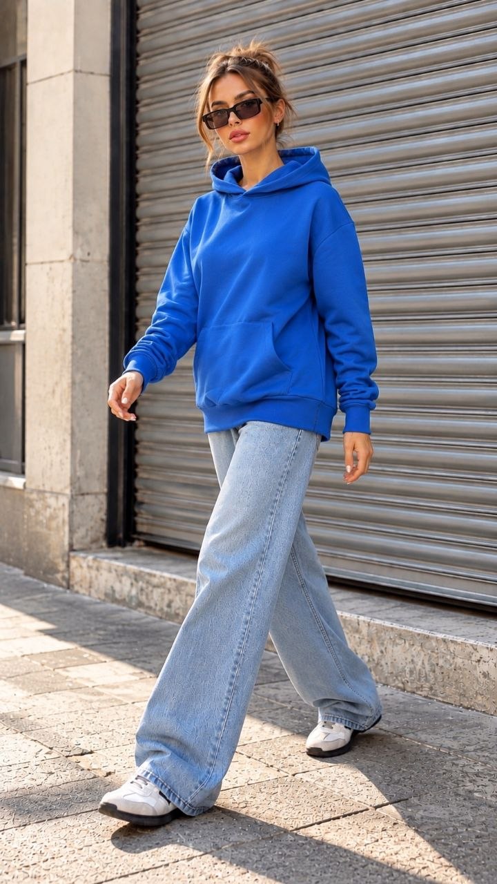 Bayan Üçiplik şardonlu uzun sweatshirt